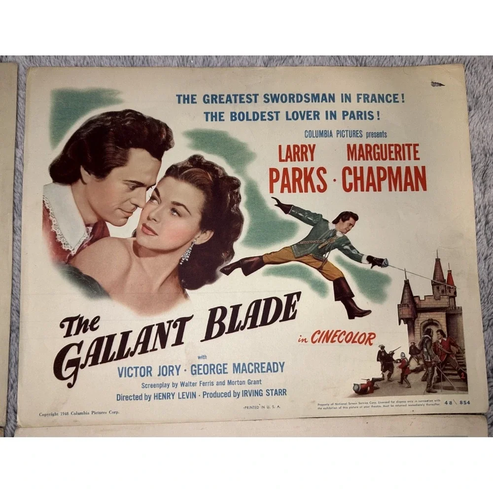 The Gallant‎ Blade (1948) Lobby Cards Lot of 5 w/ Title Card — Columbia